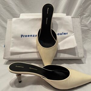 Proenza Schouler Ivory Heeled Mules, size EU 36.5